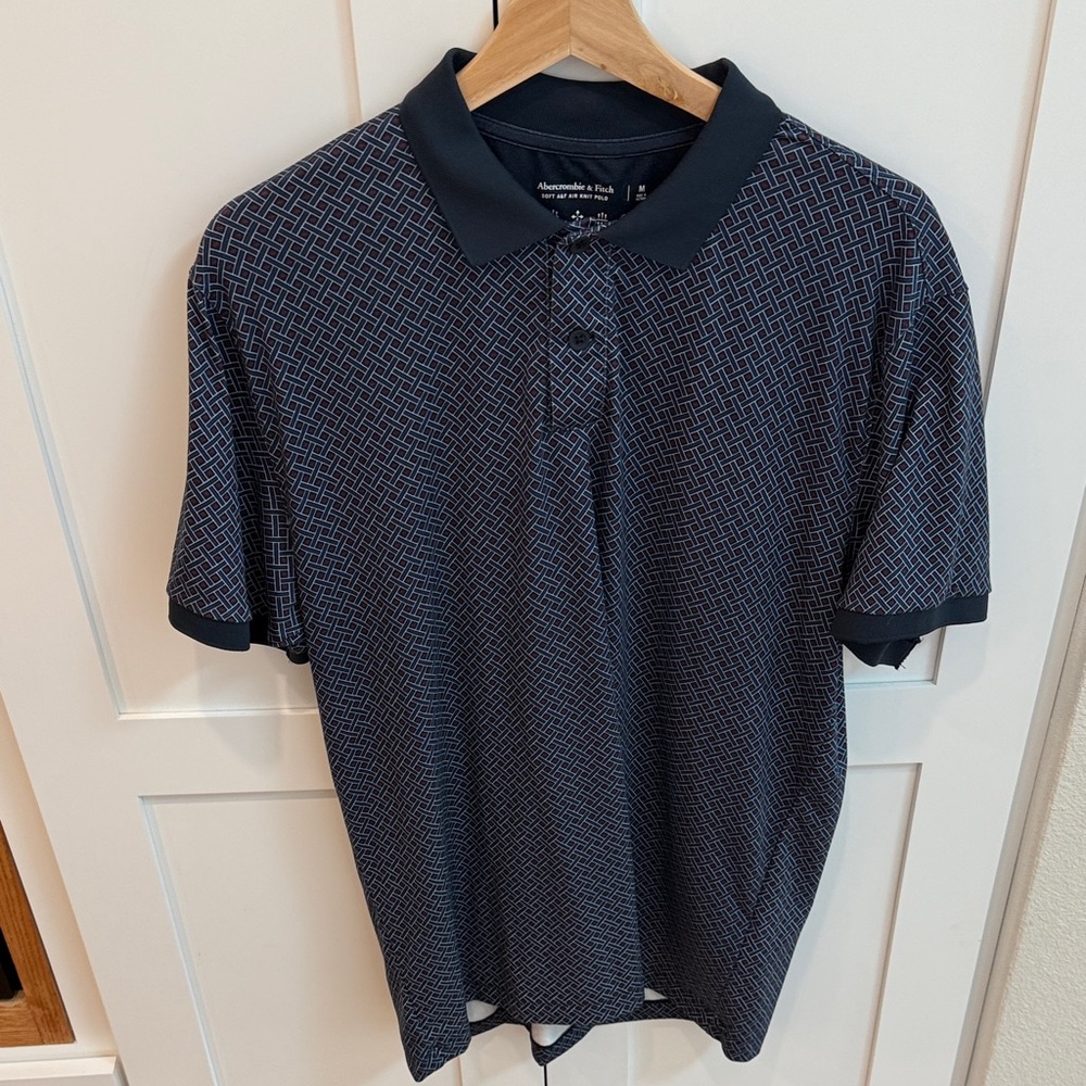 Abercrombie & Fitch Geometric Navy Polo